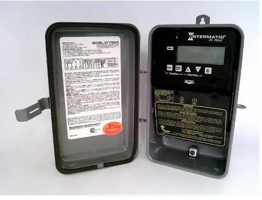 ET1705CR   TIMER 7-DAY 24-HOUR 30AMP TIMER SUPPLY 120/208/240/277VAC 60HZ SPST ELECTRONIC TIMESWITCH FACTORY WARRANTY MAY NOT APPLY. RADWELL 