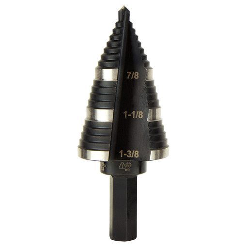 KTSB15 1.375 in. High Speed Steel Double Flute Step Drill Bit 7/8" to 1-3/8"  KLEIN TOOLS