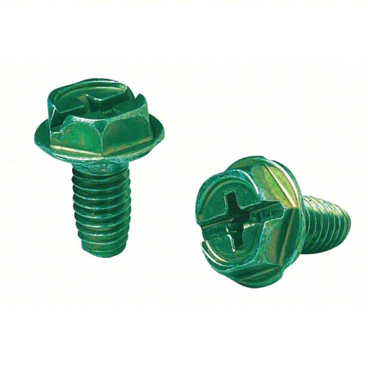 FL10-06   GROUND   10/32''X 3/8''  HX  GRND  SCREW  GREEN