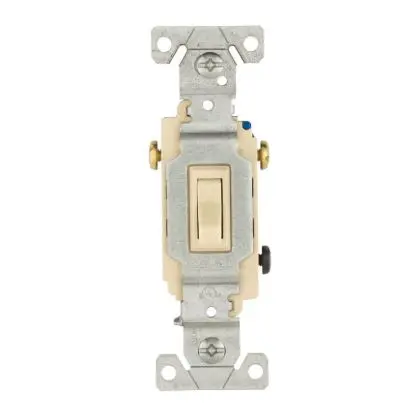 1303V  SWITCH 15A TREEWAY Cooper 1303V Switch Toggle 3Way 15A 120V Non-Grounding Ivory