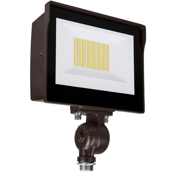 KT-FLED15-R1A-UNV-8CSB-VDIM    15 Watt XFit LED Flood Light - Knuckle and Trunnion Mount - Photocell - 3K / 4K / 5K .120-277V  2025LUMENS BRONZE KEYSTONE