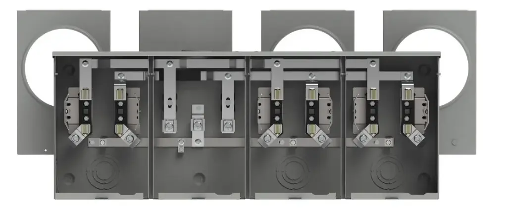 UA3313-OG  150A. 3-POS. ST. HORIZONTAL Siemens  600 VAC 150 Amp 1-Phase 3-Wire 4-Jaw 3-Position No Bypass Ringless Meter Mounting Equipment