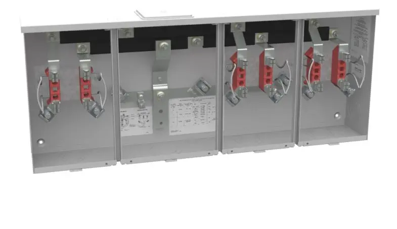 U1233-X-HSP  150A. 3-POS .ST .HORIZONTAL Milbank  4 Terminal Ringless Large, Closing Plate 3 Position, Stainless Steel Hasp 150 Ampere