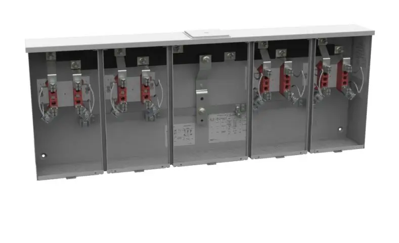 U1234-X-HSP  150A .4-POS. ST .HORIZONTAL 
 Milbank  4 Terminal Ringless Large, Closing Plate Stainless Steel, Hasp 4 Position
