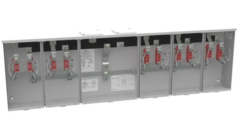 U1235-X-HSP  HORIZONTAL  Milbank  4 Terminal Ringless Large, Closing Plate 5 Position, Stainless Steel Hasp 150 Ampere