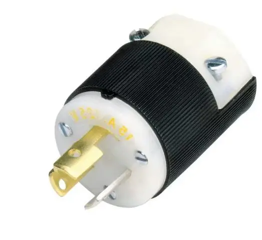 LEV4570C   L615P  Enchufe con cierre giratorio de 15 A, 2 polos, 3 W, 250 V CA, L6-15 polos