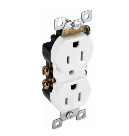 [R15-SW] R15-SW  15A  DUPLEX  RECEPT.  S/G  WHITE