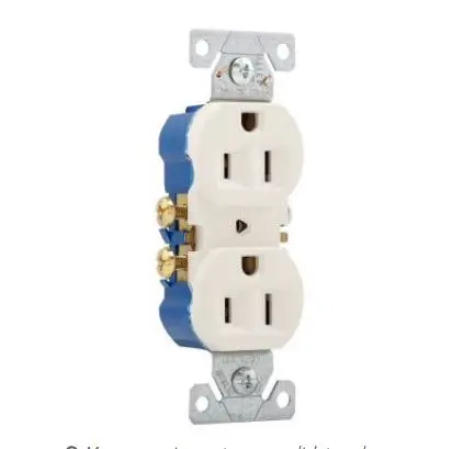 270-9V  15A  DUPLEX RECEPTACLE  SELF GRN IVORY 