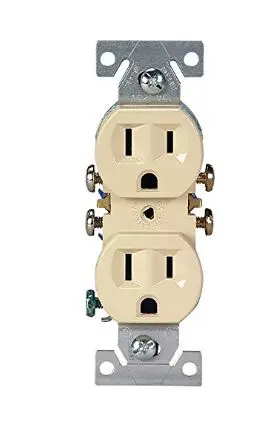 270V-BOX  15A DUPLEX RECEPTACLE  IVORY