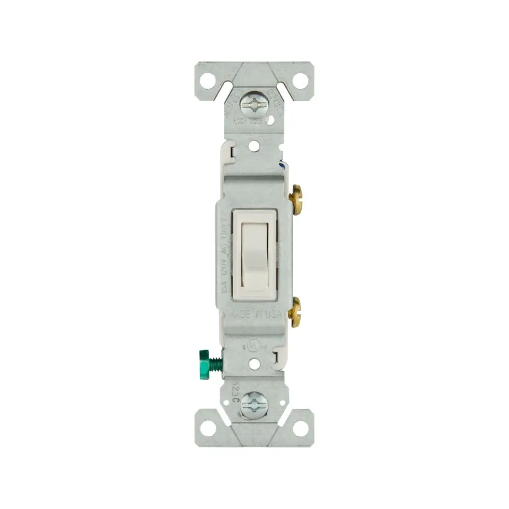 1301-7W  15A Single-Pole Switch, White