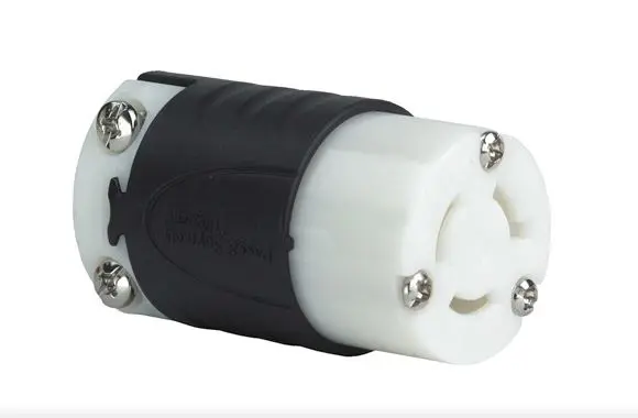 EB15212  L615C  15A  NEMA  Connector - Black Back, White Front Body