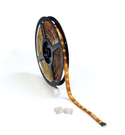 LED Strip Light – 16 ft 60 LED 12V Warm White (2700K).
