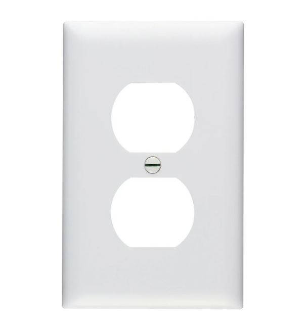 32801  1-Gang Duplex Receptacle Wall Plate, White COVER