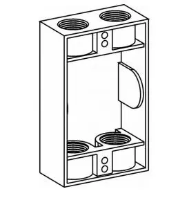 EXB75-4   1-GANG 1” DEEP EXTENSION RING, 4 OUTLET HOLES - 3/4” SIZE