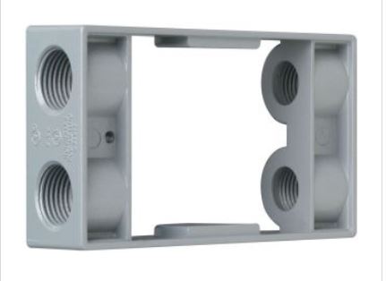 TWSE450G EXB50-4   1G WP Gray Box Exten. Ring - (4) 1/2" Holes 9.5 Cu