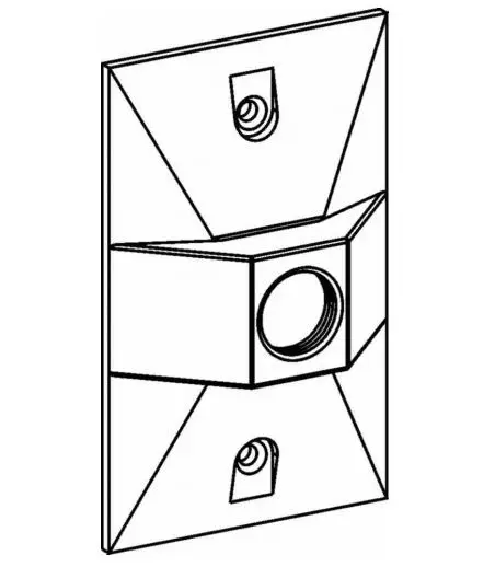 RE-1    1 OUTLET RAISED RECTANGULAR COVER, 1/2” HOLE SIZE DEVICE MOUNT - GRAY