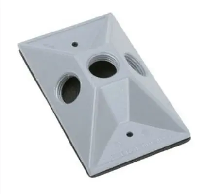 RE-2     1/2"GRAY   Weatherproof 1 Gang Rectangular Cluster Cover 3 Hole 1/2 Gray