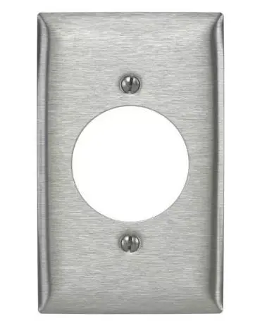 83091  1GANG  Single Receptacle Wall Plates, Number of Gangs: 1 Stainless Steel, Brushed Finish, Silver COVER
