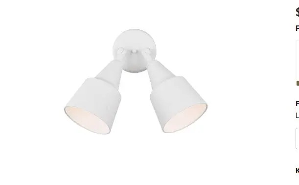 8601-WHITE   2 LIGHT WHITE OUT FLOOD ALUM