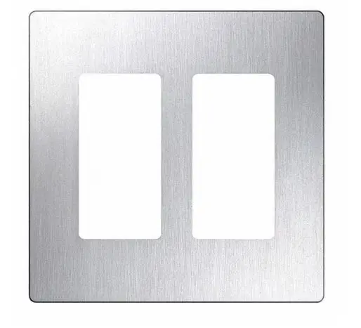 CW-2-SS    STAINLESS STEEL Designer Wall Plate Number of Gangs  2 Satin Finish  Stainless Steel