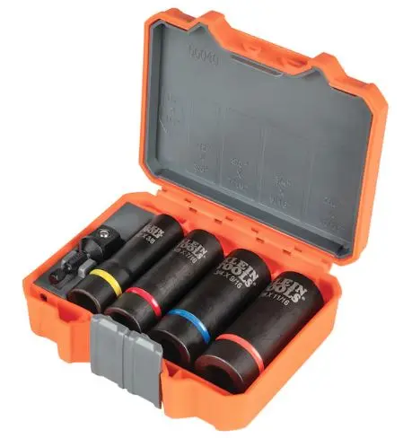 66040  2-IN-1 IMPACT SOCKET SET 12-POINT 5-PIECE 1/2"; 5-Piece Set Drive Impact Socket Set, 5 pcs