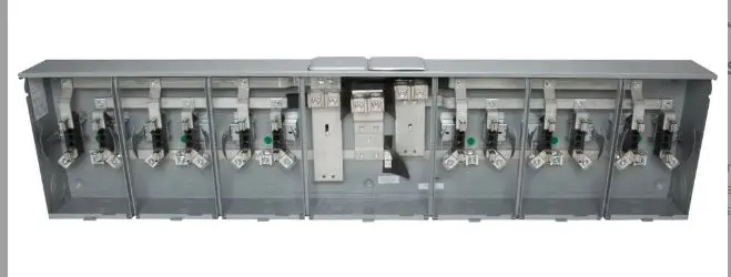 UA6719-MGF   Siemens  4-Jaw Ringless Meter Socket, 200A, 6-Position, No Bypass, Overhead/Underground, Steel HORIZONAL