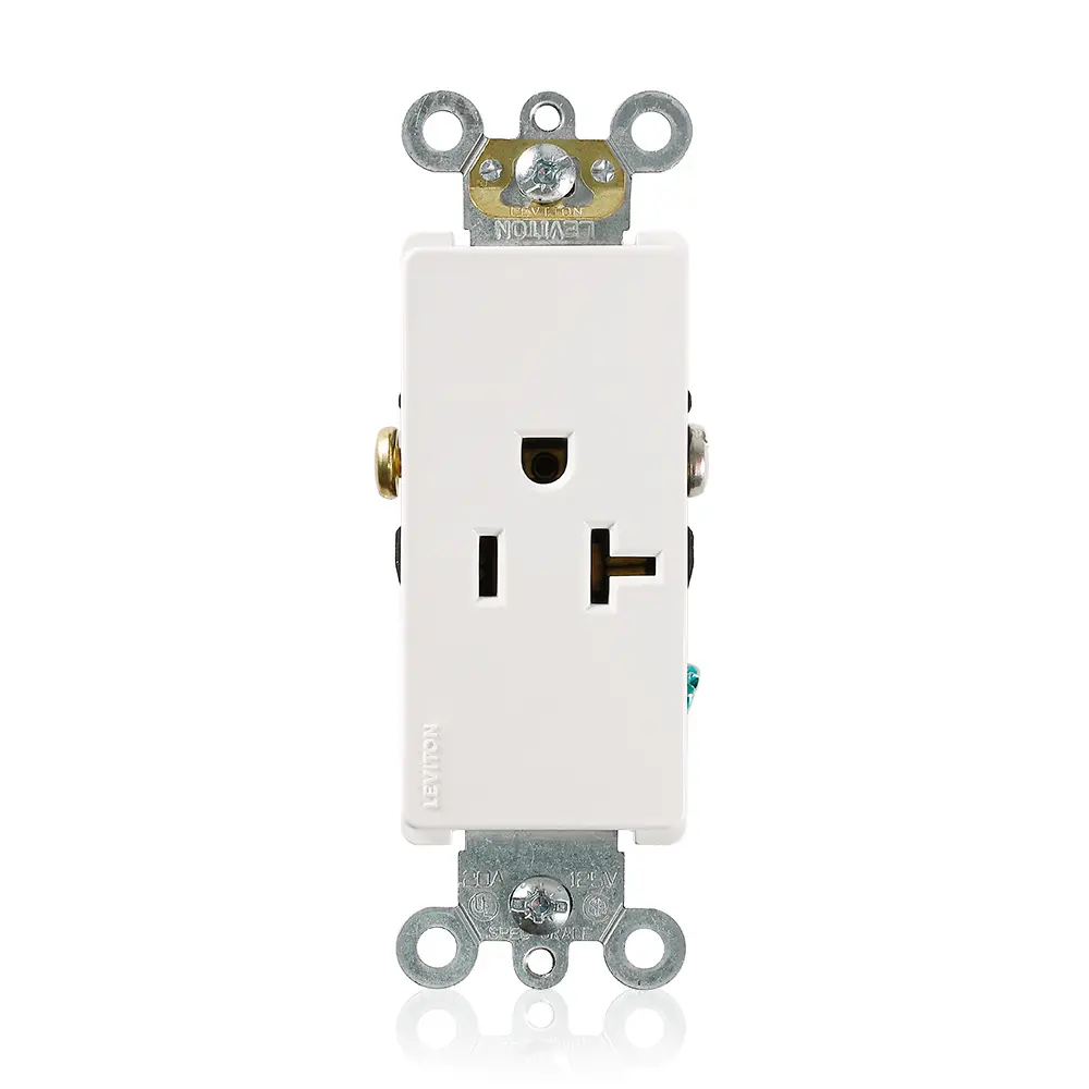 LEV16351W   20A   125V  SINGLE   DCR  RECEPTACLE   WHITE