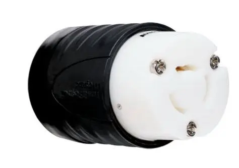 L-1020C  LEV2363  20A 3P 125V CONNECTOR Pass & Seymour Locking Connector, Black & White, 20A, 125/250-Volt