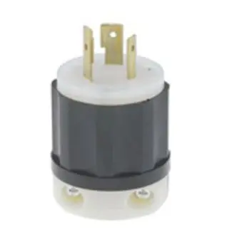 L1220P  LEV2381  20A  3P  480V  3W  LPUG  20 Amp, 480 Volt 3-Phase, NEMA L12-20P, 3P, 3W, Locking Plug, Industrial Grade, Non-Grounding - Black-White. CONNECTOR