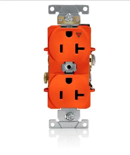 LEV5362-IG-J   20 Amp Isolated Ground Duplex Receptacle/Outlet, Industrial Grade, Self-Grounding, Isolated Ground