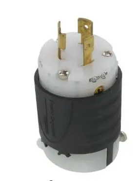 EB15200  L520P 20A CONNECTOR Turnlok Industrial Grade Plug, 20A, NEMA L5-20P - Black/White (125V)