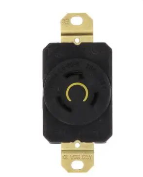 EB15204  L520R  20A Turnlok Single Locking Receptacle, 20A, 2 Pole, NEMA L5-20R - Black (125V)