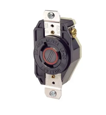 LEV2340  L820R  20 Amp, 480 Volt, Flush Mount Locking Receptacle, Industrial Grade