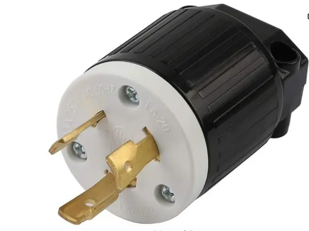 L6-20P 20A Nema  20 Amp 250 Volt Connector, L6-20 Locking Power Cord Connector 2P 3W, Locking Plug, Industrial Grade DIY Twist-Lock Cord Male Plug CONNECTOR