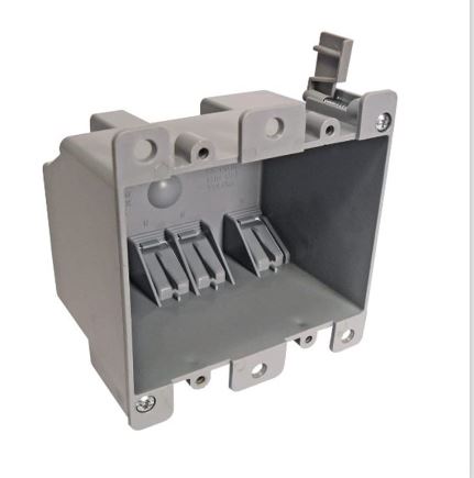 EZ25DO   25 cu. in. PVC Old Work Electrical Outlet Box (2-Gang )