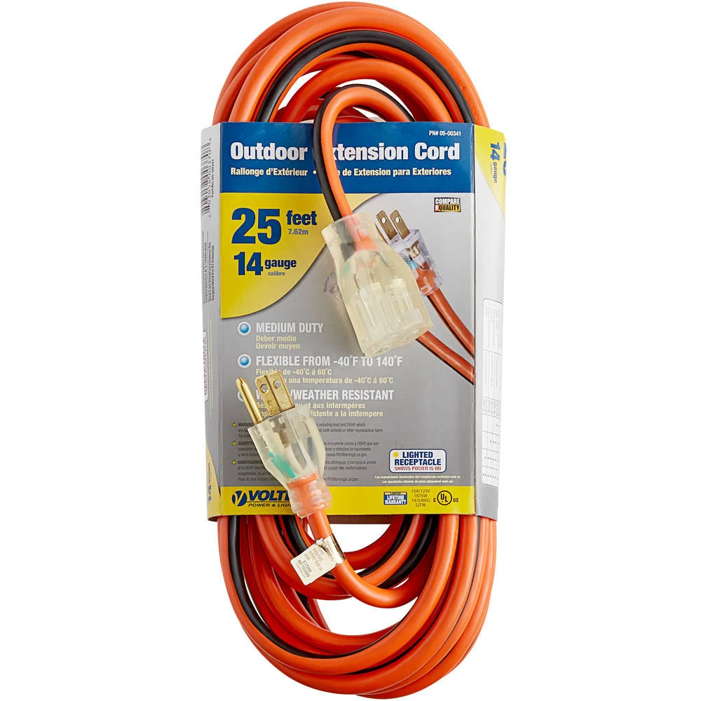 05-00341 VOLTEC   25FT  14/3  HD EXTENSION  CORDS