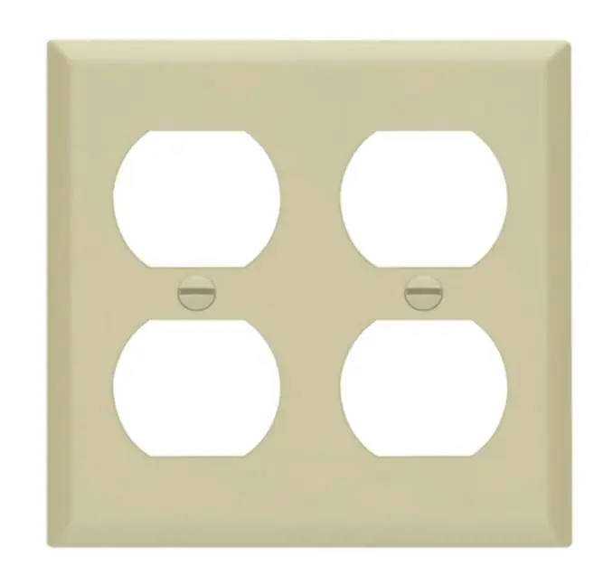 2150V-BOX  2G DUPLEX PLATE IVORY