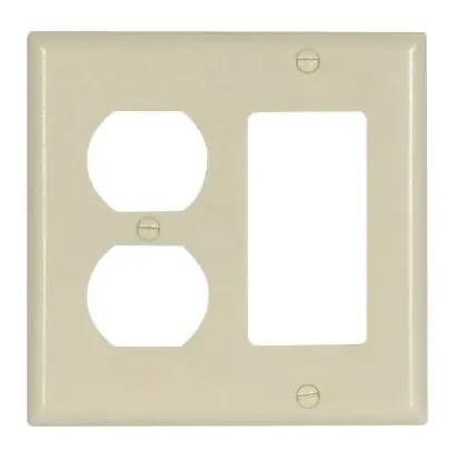 2157V-BOX  2G DUPLEX RECP/DEC SWITCH PLATE IVORY COVER