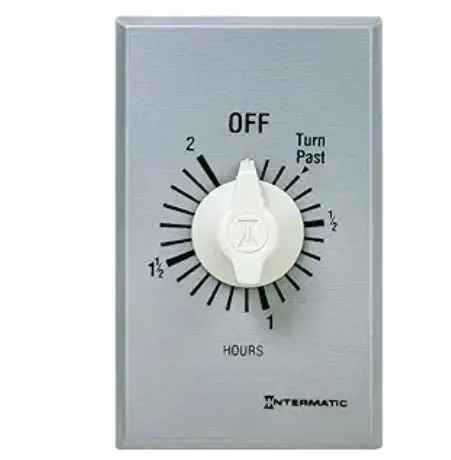FF2H 2HR    2-Hour Spring Loaded Wall Timer SPST No Hold - Enhance Energy Efficiency with Universal Compatibility - Automatic Timer for Effortless Control, Brushed Metal Finish INTERMATIC