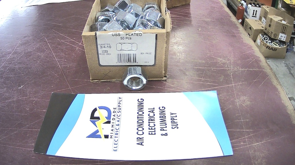 GB12 0952925003453/4-10 HEX FINISH NUTS PLTD