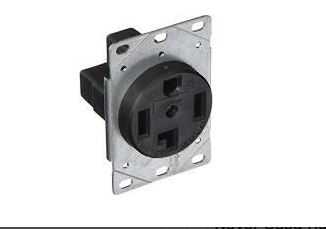1257-BOX 3864 TAN-378B- 30A.3P 4W 125/250V DRYER RECEPTACLE PLUG