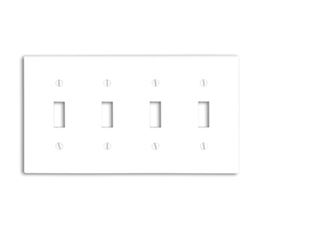 WH1004-WHT  4-GANG  SWITCH  PLATE  2154W-BOX