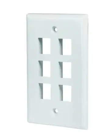 88170  6 PORT CAT5 PLATE WHITE