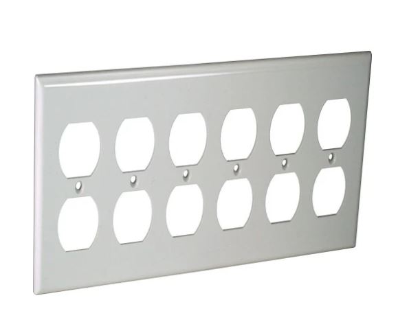 OP86  6-Gangs Duplex Receptacle Wallplate
