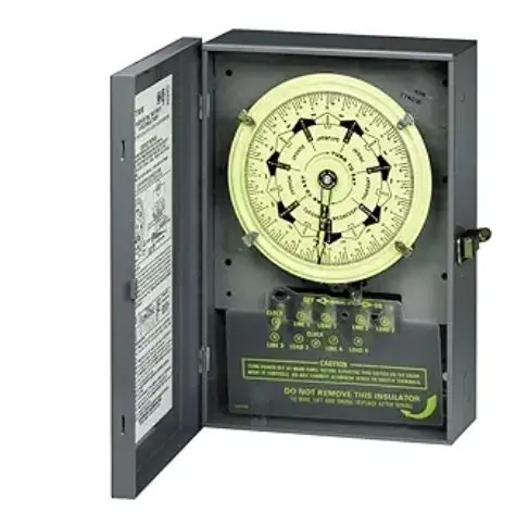T7402BC   4PST 208/277-Volt 7-Day Mechanical Time Switch with Nema 1 Indoor Cover and Carryover, Color 