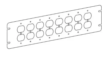 [4M8-DR] 4M8-DR  8-GANG DUPLEX COVER Flat Duplex Receptacle Cover