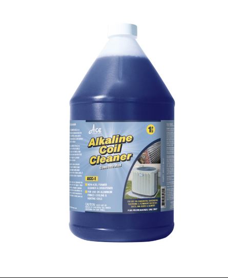 ACC-1 ALKALINE COIL CLEANER AZUL Economy grade foaming non-acid product recommended for cleaning aluminum finned cooling and heating coils. Strong foaming action penetrates contamination and pushes dirt and grease from the coil to the outer surface. 