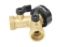 10375  3/4''  Brass "y" Connector With Shut-off VALVE  ADAPTADOR Y PARA 2 MANGUERAS 3/4''