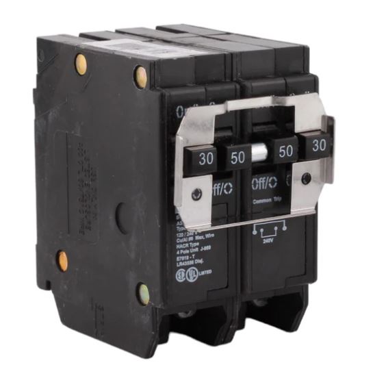  Quad Circuit Breaker – (1) 30A 2-Pole + (1) 50A 2-Pole, 120/240V-