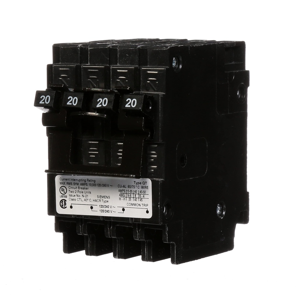 Q22020CT2NC    BREAKER (2)20A 2P 120/240V 10K NON-CTLQT